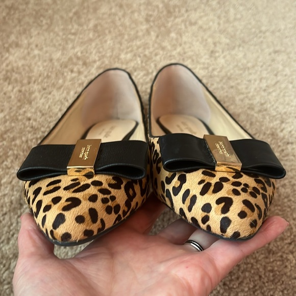 Kate Spade Norah Leopard Bow Pointy Flats - Picture 3 of 8